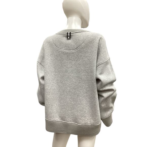 NWT Karl Lagerfeld Sweatshirt/ Top Women’s Size XL Cotton Blend Ornate Sign Gray - Picture 4 of 7